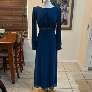 Nello’s of Florida Elegant Pleated Bodice Gown w/ Crystal Waistband Size 6